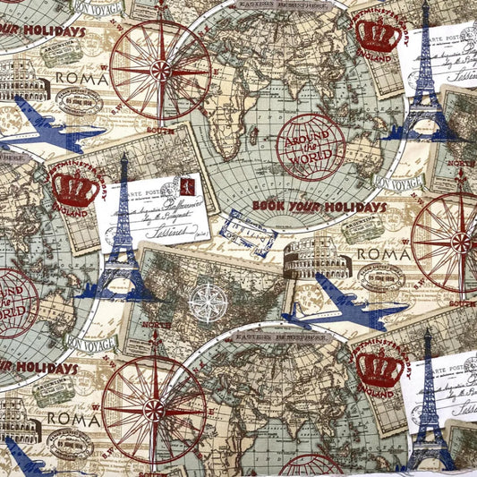 Old World Map Beeswax Wrap